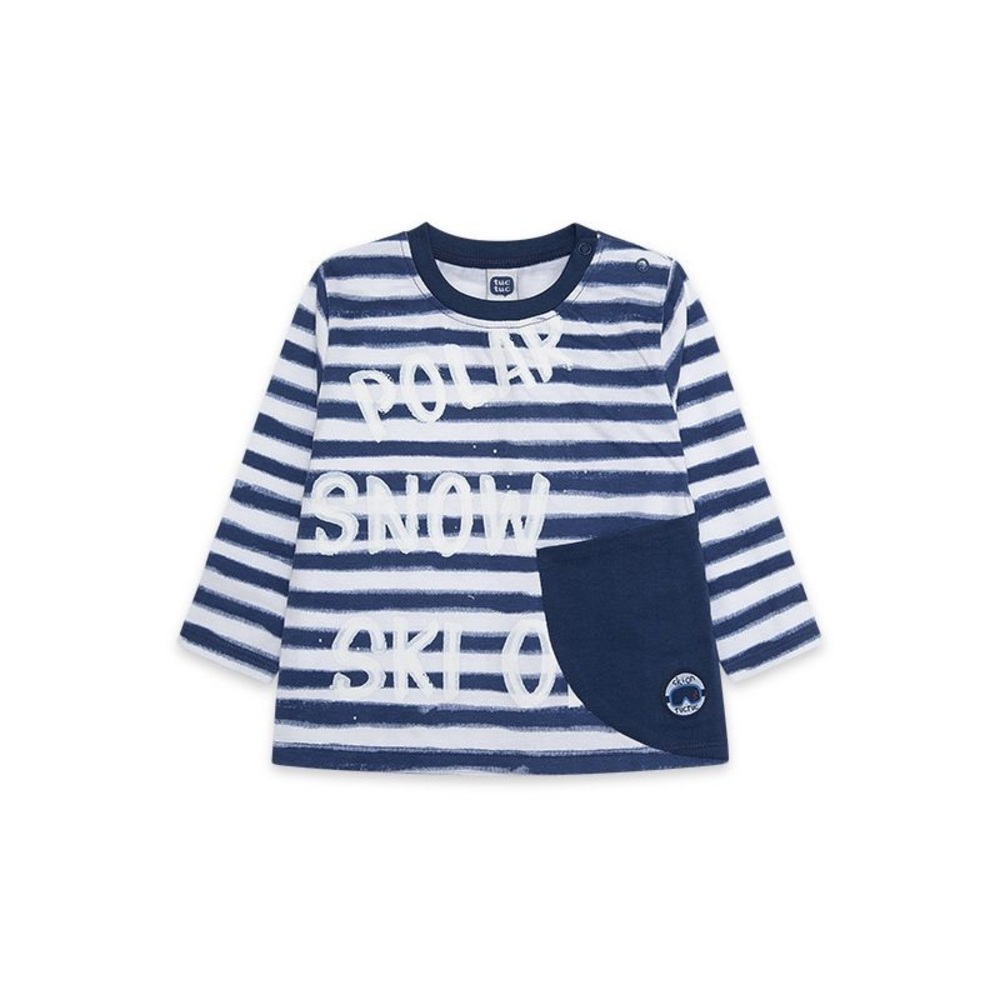 Kids Long Sleeve Striped Shirt - Navy and White